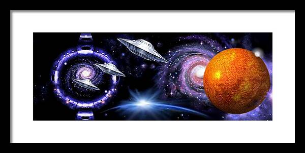 Star-gate Framed Print featuring the digital art Fully Operational by Hartmut Jager