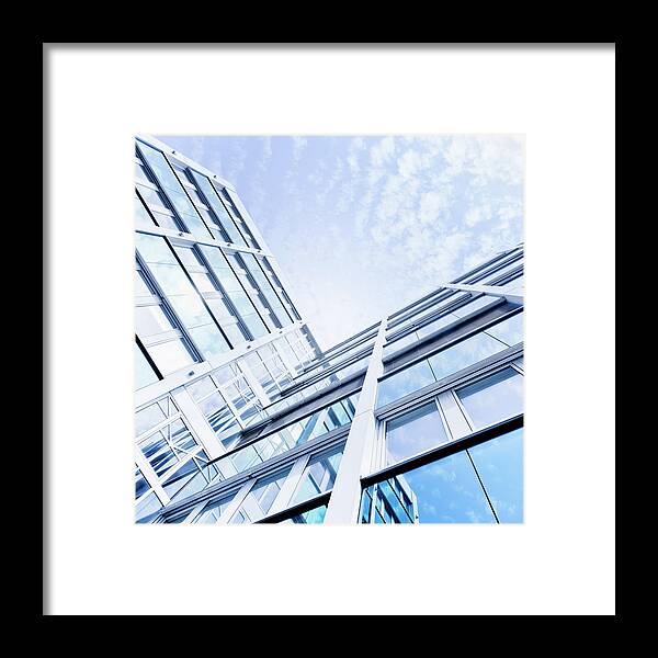 Built Structure Framed Print featuring the photograph Futuristic Glass Architecture by Fredfroese