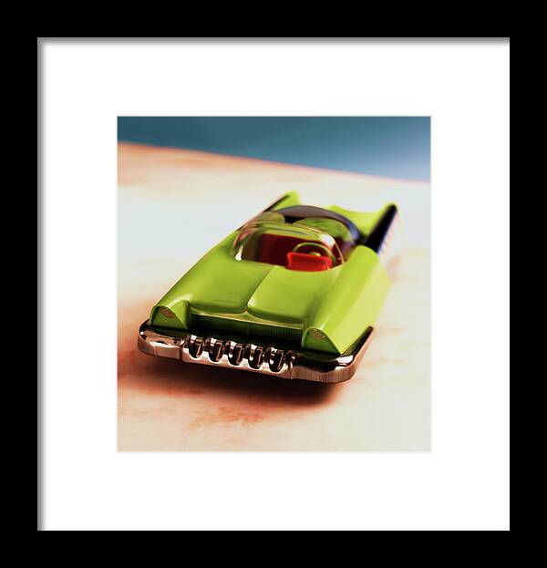 Auto Framed Print featuring the drawing Futuristic Green Car by CSA Images