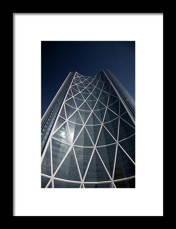 Corporate Business Framed Print featuring the photograph Futuristic Skyscraper by Dan prat