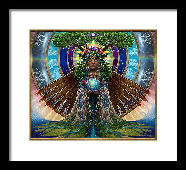 Gaia Framed Print featuring the painting Gaia Sacred System by Cristina McAllister