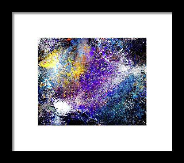 Galaxy Framed Print featuring the mixed media Galactic Fusion by Patsy Evans - Alchemist Artist