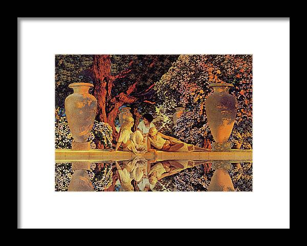 Reflection Framed Print featuring the painting Garden of Allah by Maxfield Parrish