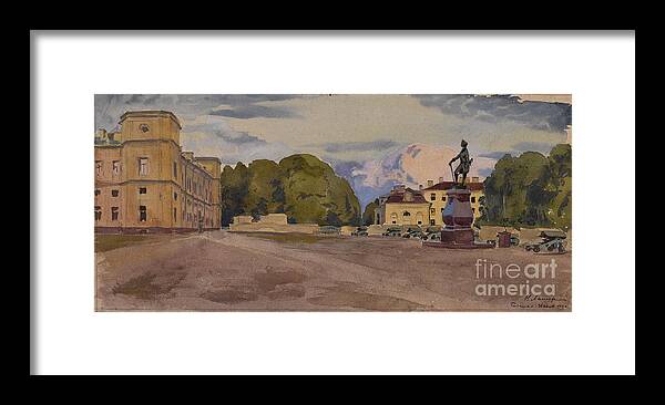 Gouache Framed Print featuring the drawing Gatchina Palace, 1924. Artist Lanceray by Heritage Images