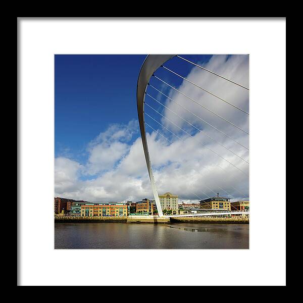 Millennium Bridge Framed Print featuring the mixed media Gateshead Millennium Bridge by Smart Aviation