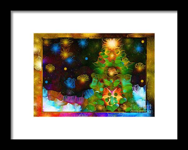 Nature Framed Print featuring the mixed media Gathering Around the Tree of Our Shared Humanity Number 1 by Aberjhani