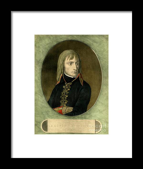 Engraving Framed Print featuring the drawing General Bonaparte by Print Collector