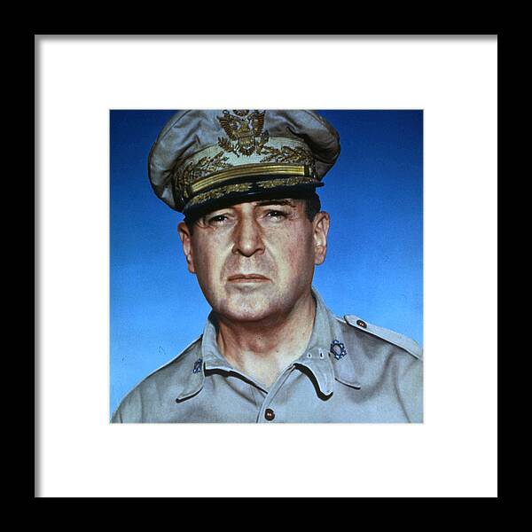 Allied Forces Framed Print featuring the photograph General Douglas Macarthur by Photoquest