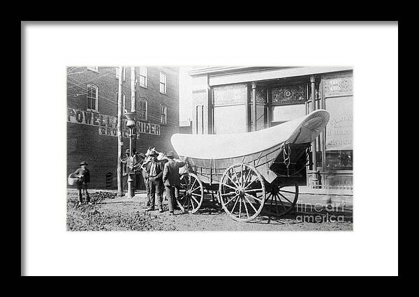 North Carolina Framed Print featuring the photograph General View Of A Prairie Schooner by Bettmann