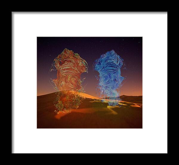 Genie Framed Print featuring the digital art Genies Dance by Alex Mir
