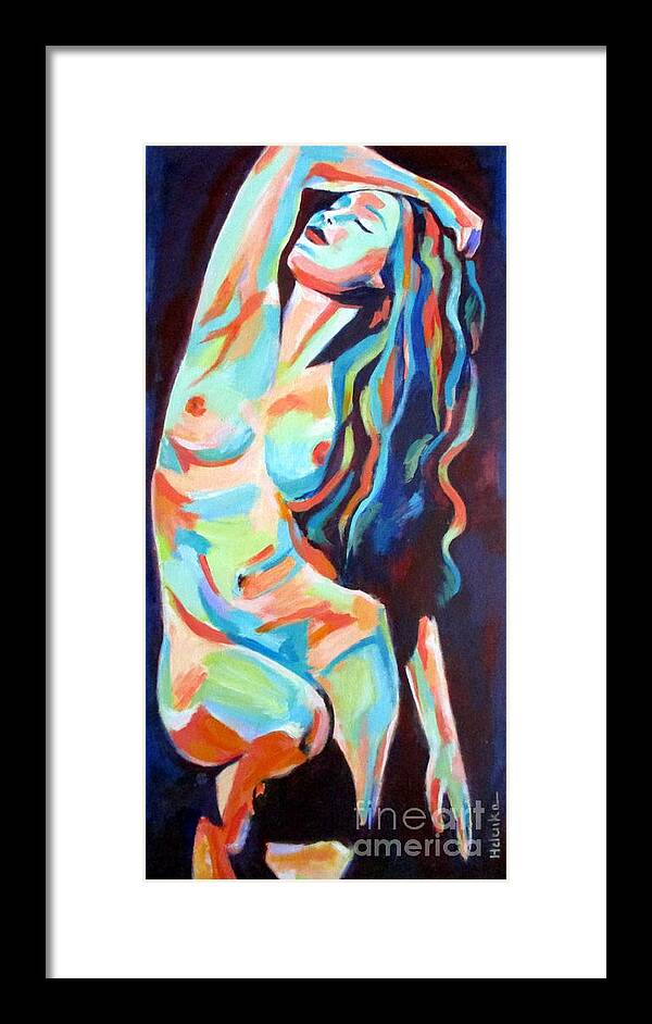 Affordable Original Art Framed Print featuring the painting Gentle nude by Helena Wierzbicki