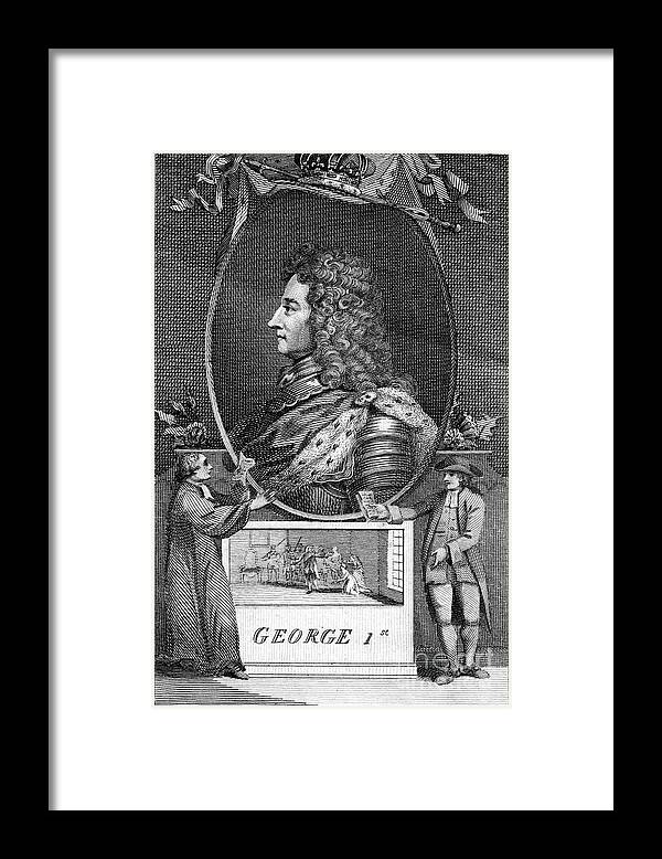 Engraving Framed Print featuring the drawing George I Of Great Britain.artist S by Print Collector