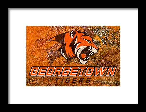 Georgetown Framed Print featuring the digital art Georgetown Kentucky Tigers by Steven Parker