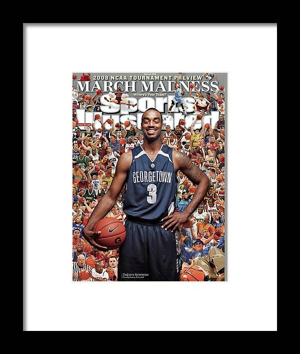 Dajuan Summers Framed Print featuring the photograph Georgetown University Dajuan Summers, 2008 Ncaa Tournament Sports Illustrated Cover by Sports Illustrated