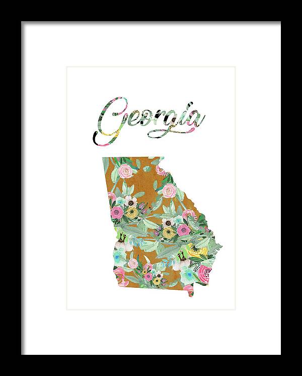 Georgia Framed Print featuring the mixed media Georgia by Claudia Schoen