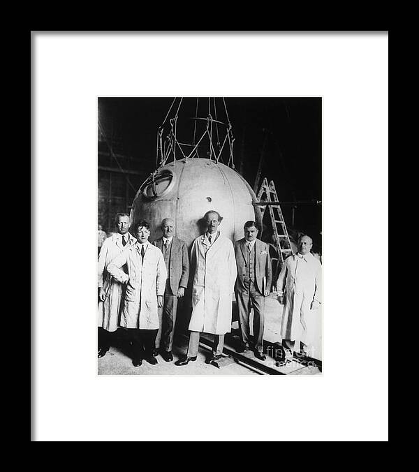 Physicist Framed Print featuring the photograph German Scientists In Front Of Balloon by Bettmann
