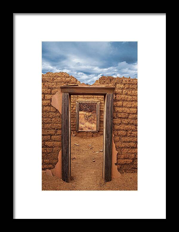 Ruby Framed Print featuring the photograph Ghost Town Doorway Ruby Arizona by Gene Martin by David Smith