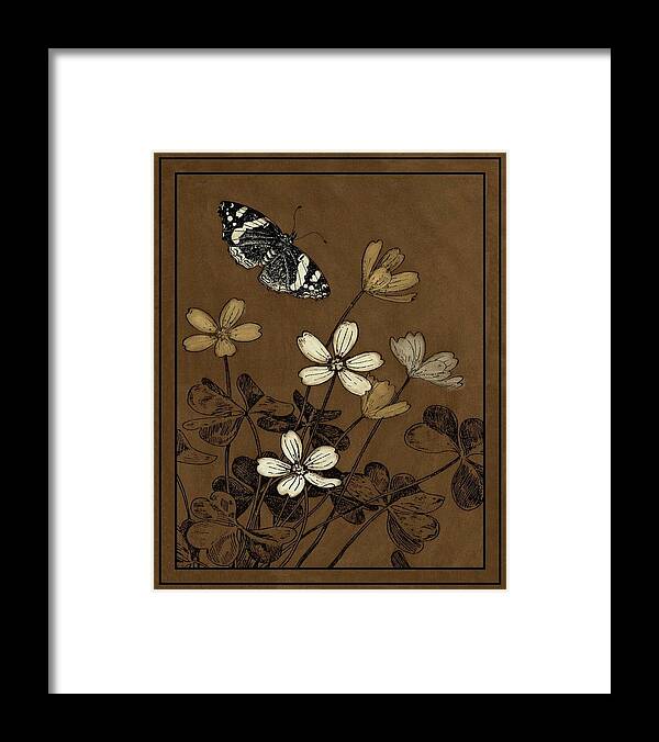 Botanical & Floral Framed Print featuring the painting Gilded Blossom II by Vision Studio