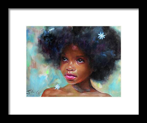 Portrait Framed Print featuring the painting Gina by Jonathan Gladding