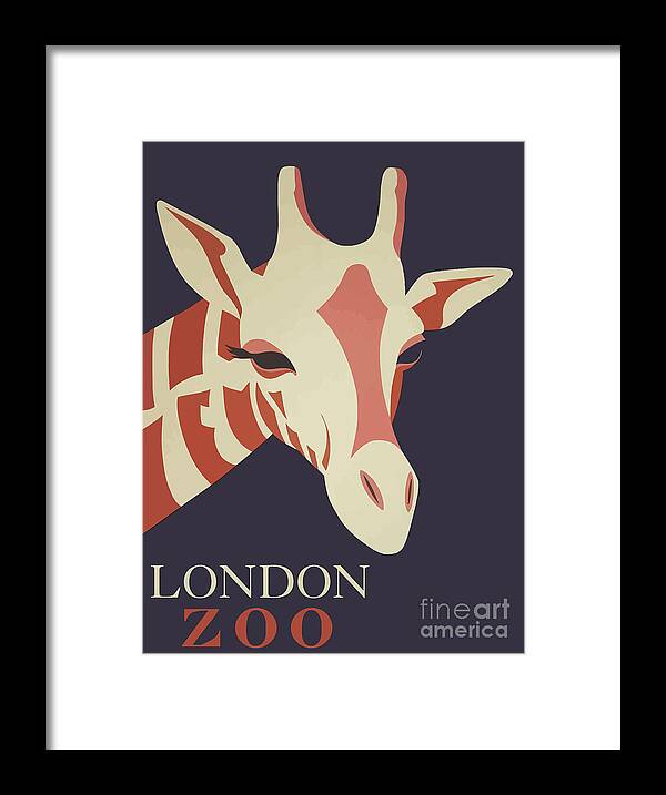 Giraffe Framed Print featuring the painting Giraffe Zoo by Mindy Sommers
