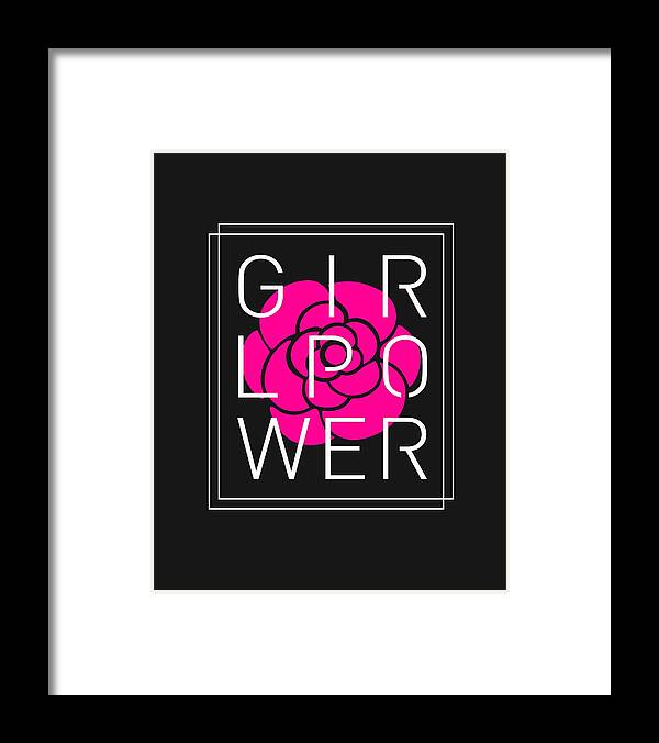 Girl Power Framed Print featuring the mixed media Girl Power - Classy, Minimal Typography 4 by Studio Grafiikka