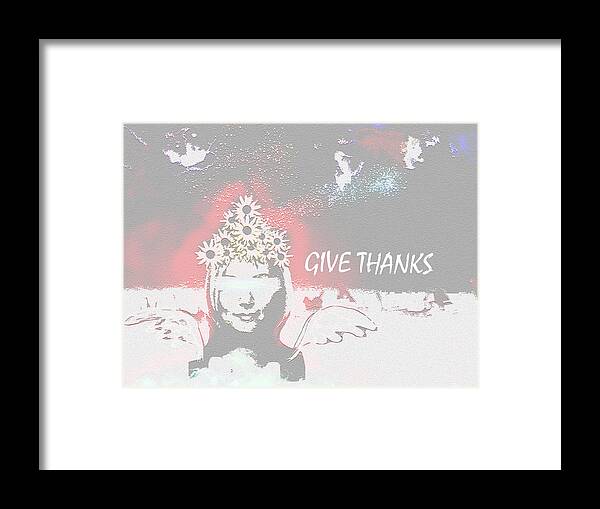 Faces Framed Print featuring the digital art Give Thanks by Alexandra Vusir