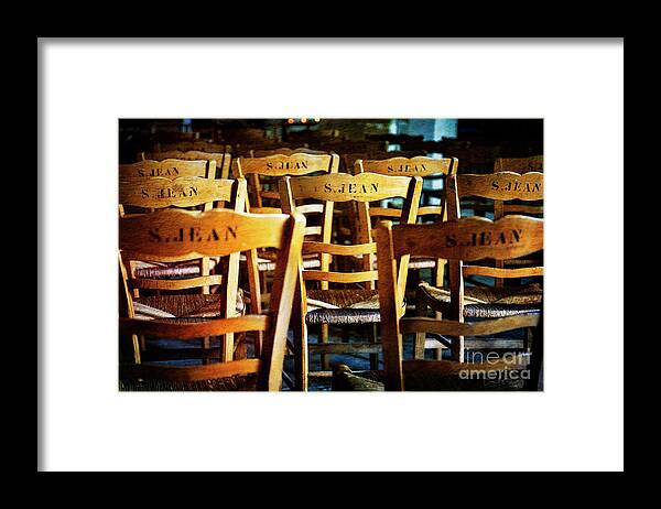 France Framed Print featuring the photograph Givenry's S.Jean Church Chair by Craig J Satterlee