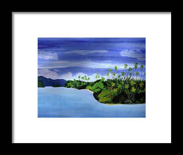 Water View Framed Print featuring the painting Gizo by Joan Stratton