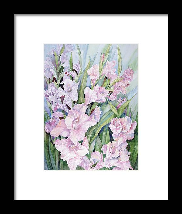 Gladiolus Framed Print featuring the painting Gladiolus by Joanne Porter