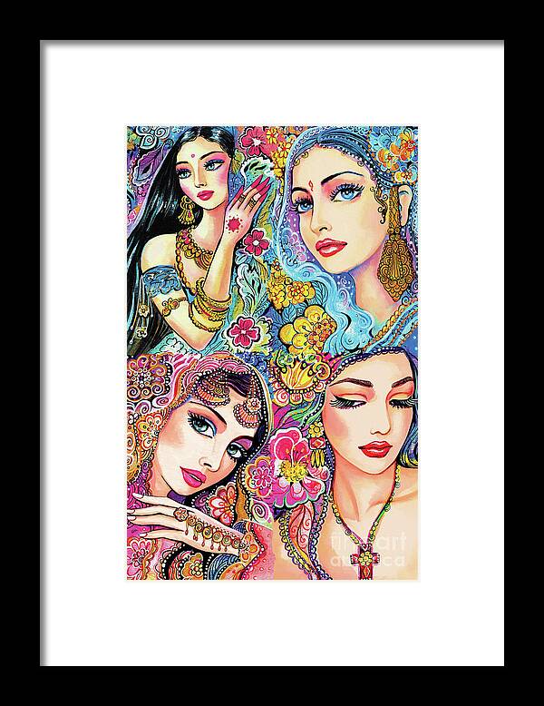 Bollywood Dancer Framed Print featuring the painting Glamorous India by Eva Campbell