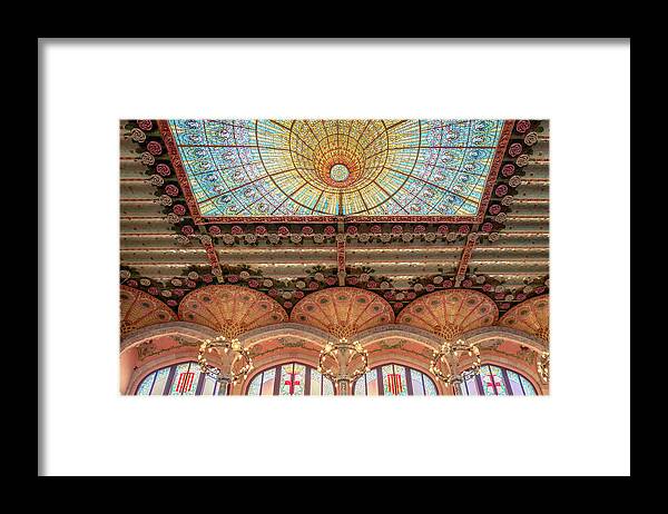 Palau De La Música Catalana Framed Print featuring the photograph Glassy Heights by Slow Fuse Photography