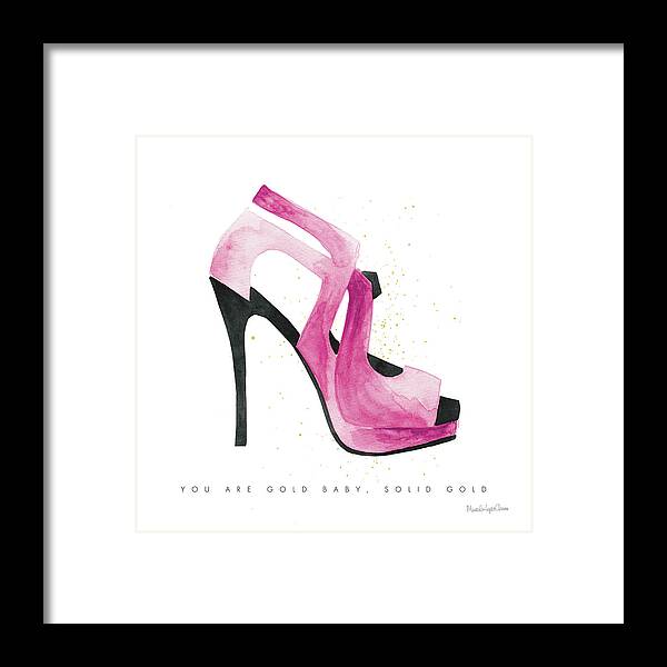 Barbie Core Framed Print featuring the painting Glitz And Glam Vii Pink by Mercedes Lopez Charro
