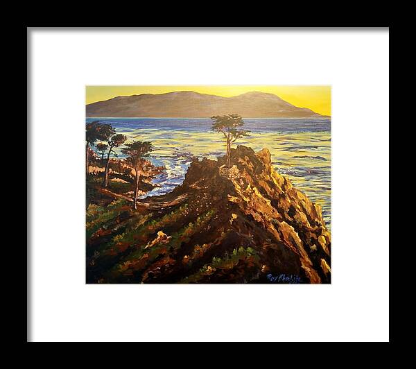 Glorious Framed Print featuring the painting Glorious sunset by Ray Khalife