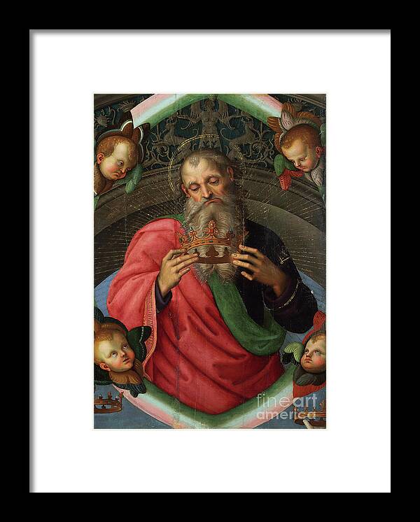 Logo Framed Print featuring the drawing God The Father Fragment Of The Baronci by Heritage Images