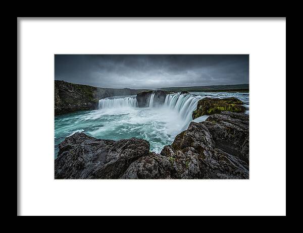 Waterfall Framed Print featuring the photograph Godafoss by Marc Van Oostrum