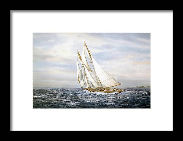 Ship Sailing On Ocean Framed Print featuring the painting Going Fishing by Jack Wemp