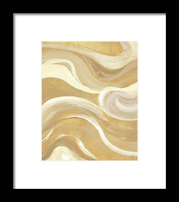 Gold Framed Print featuring the painting Gold Curvilinear by Lanie Loreth