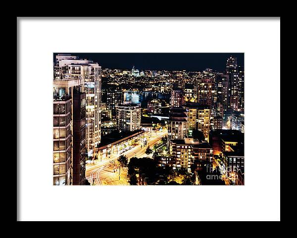 Architecture Framed Print featuring the photograph 0659 Gold Luminous Yaletown Vancouver by Neptune - Amyn Nasser Photographer
