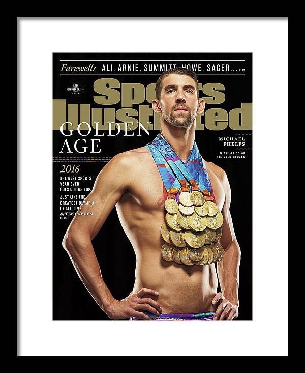 Magazine Cover Framed Print featuring the photograph Golden Age Michael Phelps Sports Illustrated Cover by Sports Illustrated