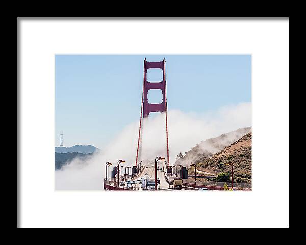 Landscape Framed Print featuring the photograph Golden Gate Fog by Charles McCleanon