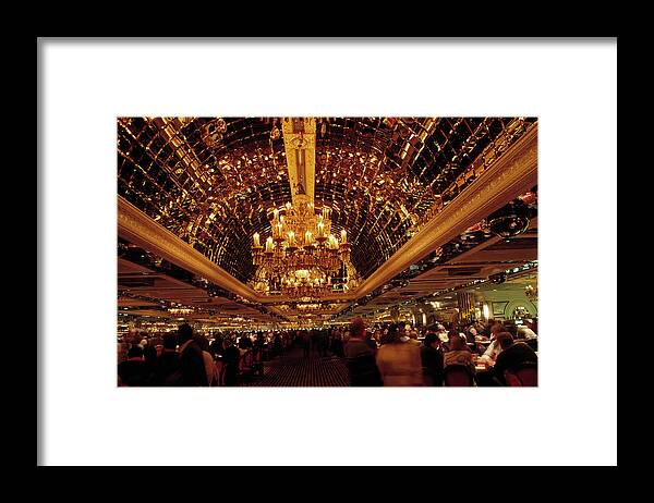 Crowd Framed Print featuring the photograph Golden Nugget Casino At Night, Atlantic by Barry Winiker