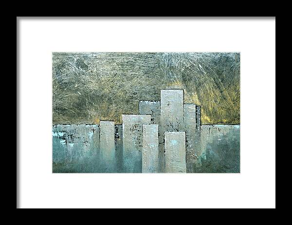 Skyline Framed Print featuring the painting Golden Skyline II by Shadia Derbyshire