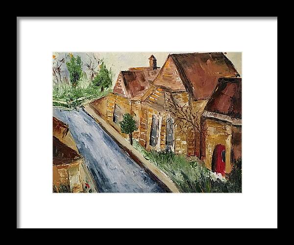 Cotswold Framed Print featuring the painting Golden Stone by Roxy Rich
