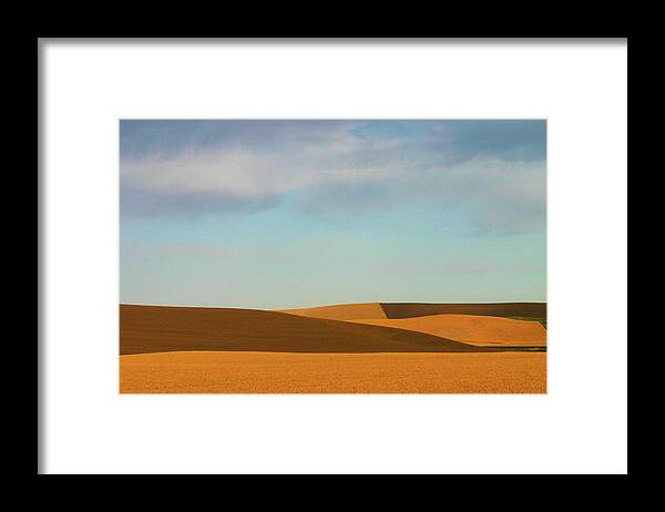 Tranquility Framed Print featuring the photograph Golden Wheat Fields In Palouse Region by Kathy Van Torne