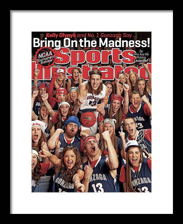 Magazine Cover Framed Print featuring the photograph Gonzaga University Kelly Olynyk, 2013 March Madness College Sports Illustrated Cover by Sports Illustrated