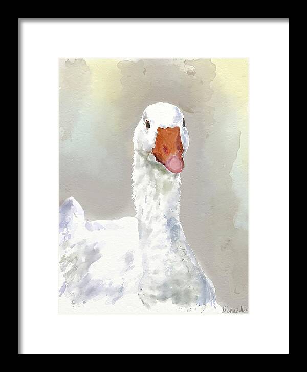 Goose Framed Print featuring the painting Goose by Diane Chandler