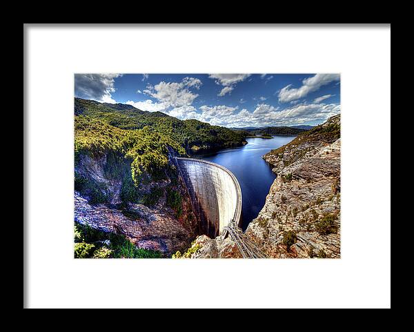 Scenics Framed Print featuring the photograph Gordon Dam In Tasmania by Steve Daggar Photography