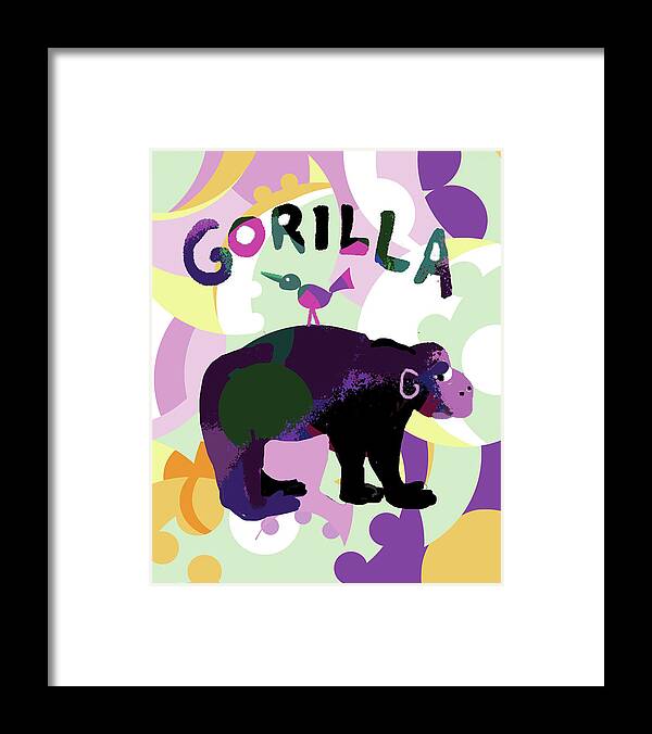 Gorilla Framed Print featuring the digital art Gorilla by Holly Mcgee
