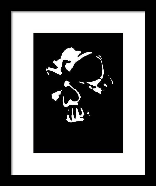 Skull Framed Print featuring the digital art Goth Dark Skull Graphic by Roseanne Jones