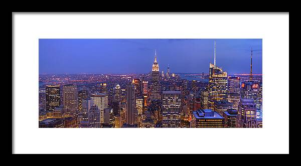 Gotham City Pano Framed Print featuring the photograph Gotham City Pano by Moises Levy